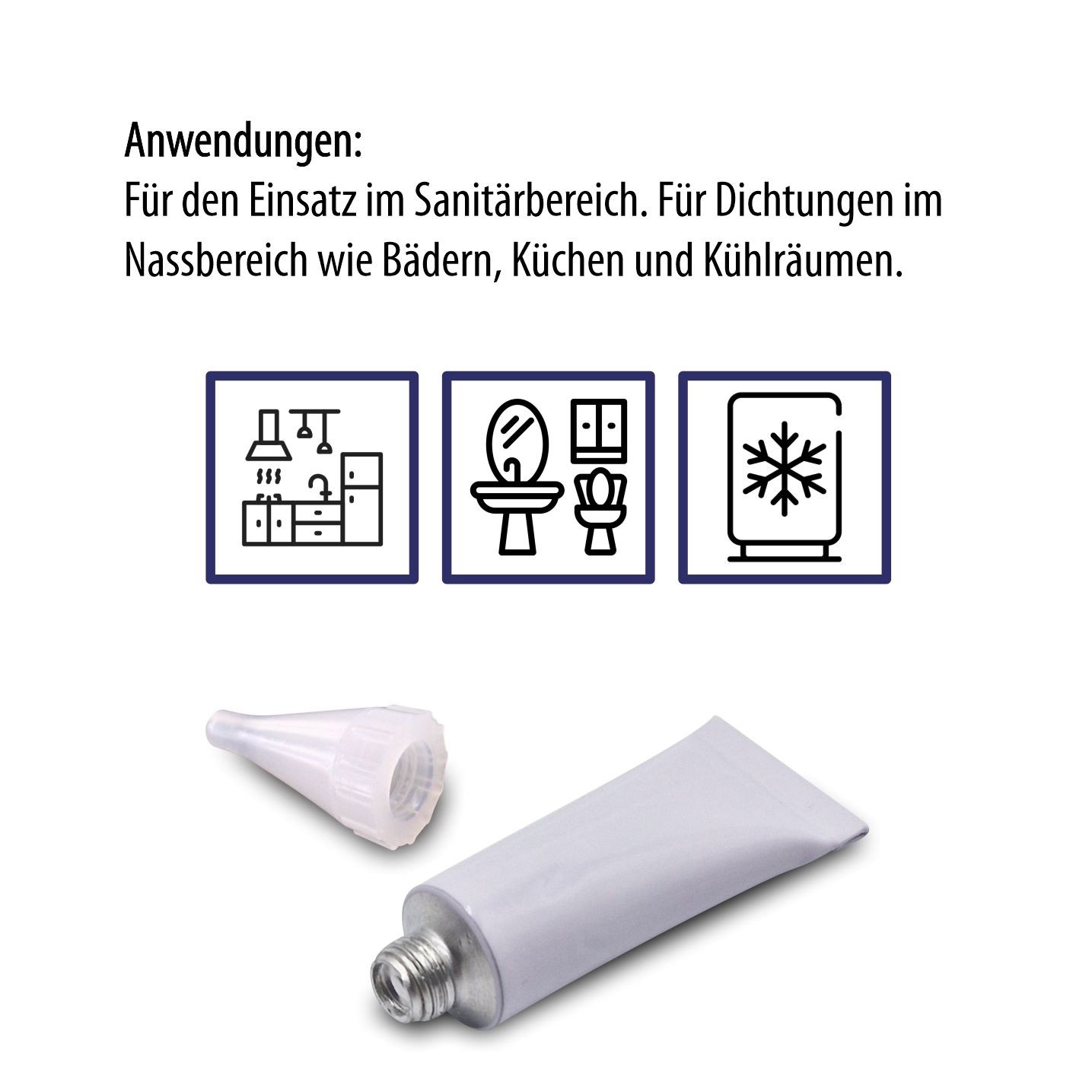Silikontube Sanitärsilikon Fugen Dichtstoff Dichtmasse 5ml Mini Tube mit Düse Bild 4