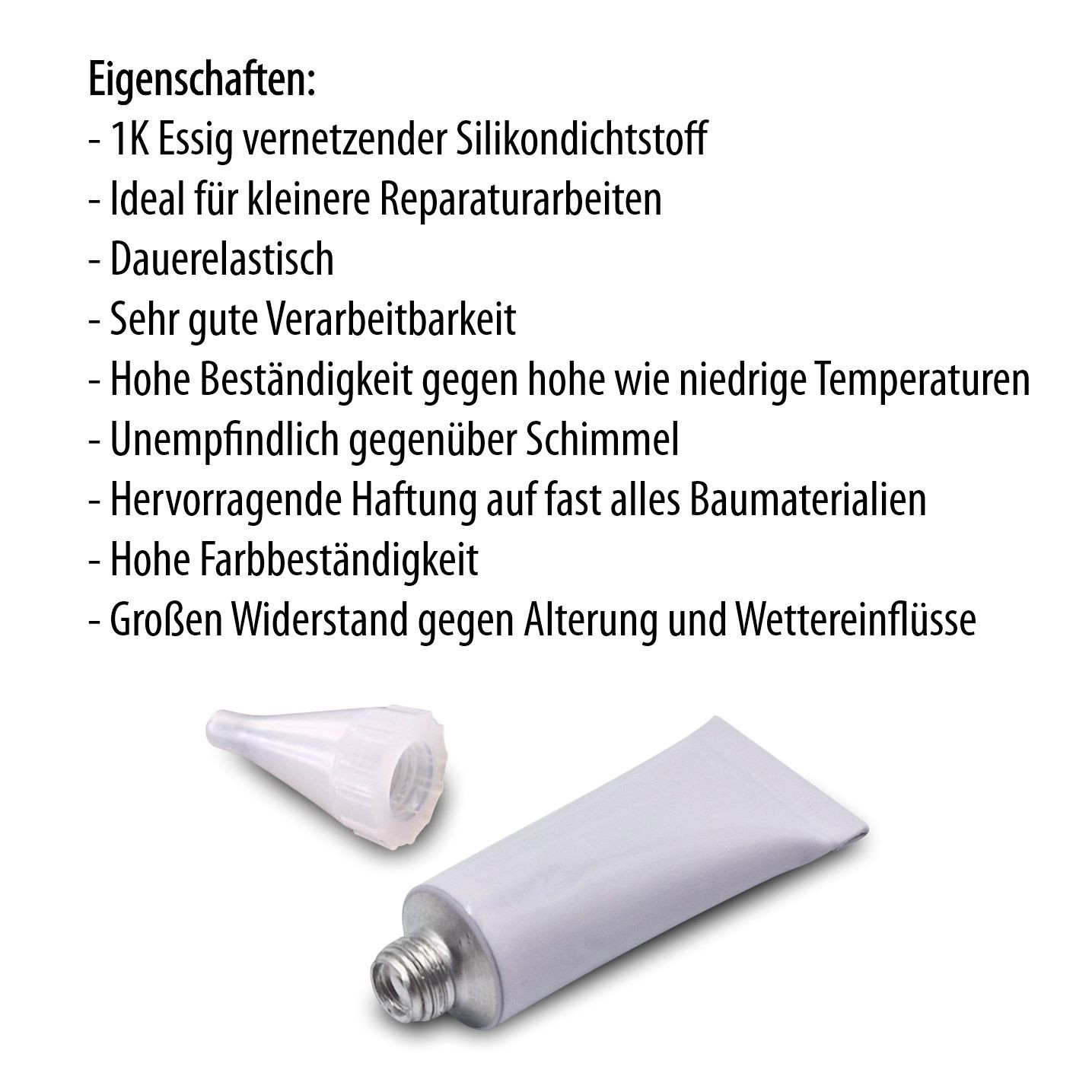 Silikontube Sanitärsilikon Fugen Dichtstoff Dichtmasse 5ml Mini Tube mit Düse Bild 6