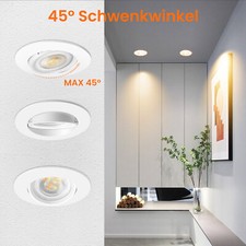 Schwenkbar LED Einbaustrahler Dimmbar CCT Rund Flach Bad Decken Leuchte Set 230V Bild 12