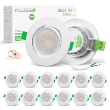 Schwenkbar LED Einbaustrahler Dimmbar CCT Rund Flach Bad Decken Leuchte Set 230V Bild 7