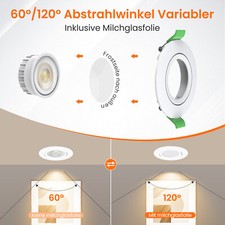 Schwenkbar LED Einbaustrahler Dimmbar CCT Rund Flach Bad Decken Leuchte Set 230V Bild 9