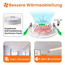 LED Einbaustrahler Decken Spots Lampen 6W Einbau Leuchte Ultra Flach Schwarz Bild 12