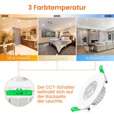 LED Einbaustrahler Decken Spots Lampen 6W Einbau Leuchte Ultra Flach Schwarz Bild 21