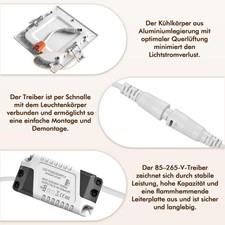 LED Panel Einbaustrahler Einbauleuchte Flach Deckenleuchte Rund Einbau Spot 230V Bild 5