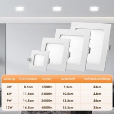 LED Panel Einbaustrahler Einbauleuchte Flach Deckenleuchte Rund Einbau Spot 230V Bild 7