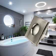 Bad Feuchtraum Einbaustrahler Einbaurahmen GU10 LED IP44 Edelstahl Deckenspots