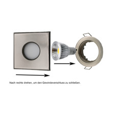 Bad Feuchtraum Einbaustrahler Einbaurahmen GU10 LED IP44 Edelstahl Deckenspots Bild 5