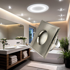 Bad Feuchtraum Einbaustrahler Einbaurahmen GU10 LED IP44 Edelstahl Deckenspots Bild 8