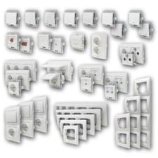LOGI Schalter-Programm-Serie Steckdosen Schalter Taster & Rahmen, unterputz 230V