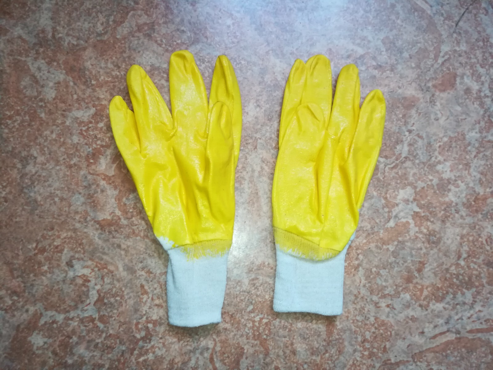 Gr. 8 / M Handschuhe Nitril Gelb Arbeitshandschuhe wasserfest Gebol Baumwollhand
