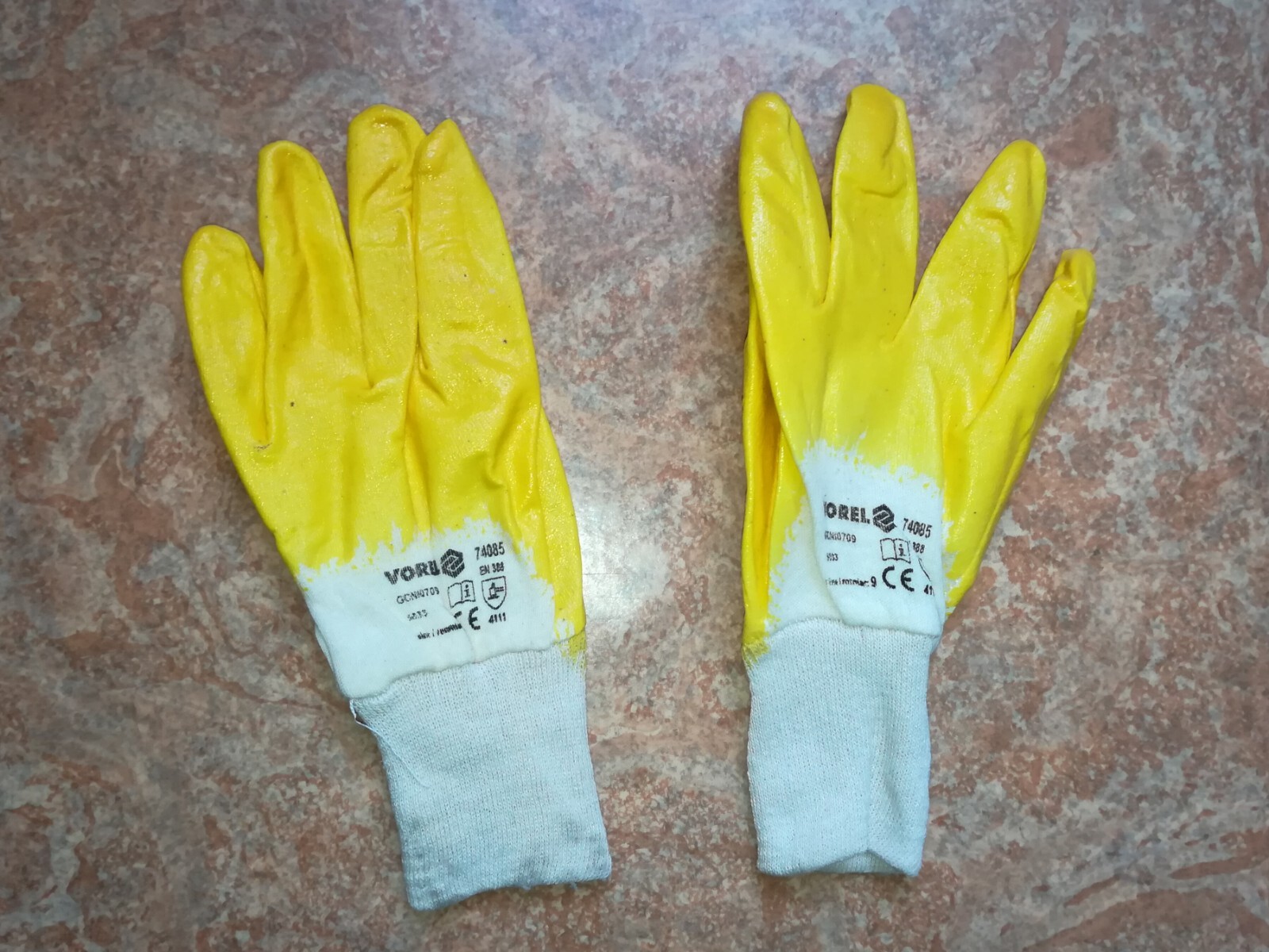 Gr. 8 / M Handschuhe Nitril Gelb Arbeitshandschuhe wasserfest Gebol Baumwollhand Bild 4