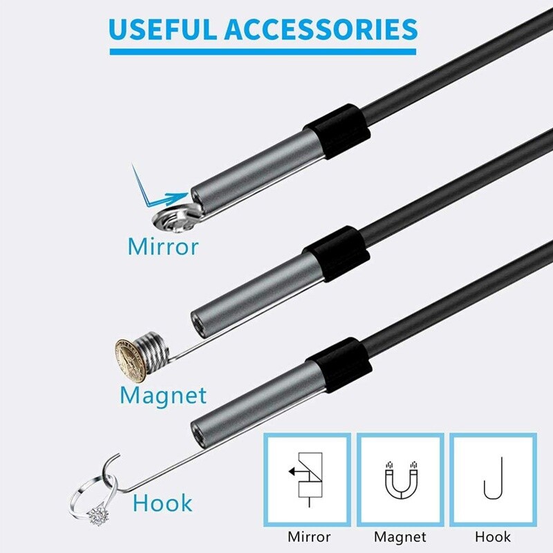 2M USB Endoskop Kamera 7mm LED-HD Inspektion Wasserdicht PC Android Handy Bild 3