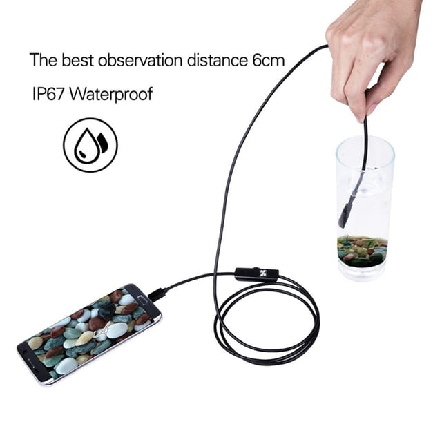 2M USB Endoskop Kamera 7mm LED-HD Inspektion Wasserdicht PC Android Handy DHL