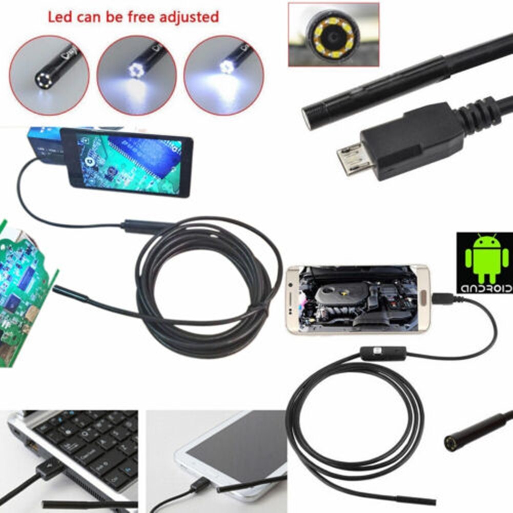 2M USB Endoskop Kamera 7mm LED-HD Inspektion Wasserdicht PC Android Handy DHL Bild 10