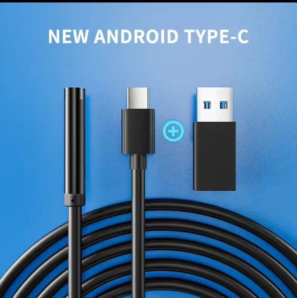Endoskopkamera USB TypC 7mm 1Mgroß Wasserdicht 6 LED Android PC Handy Inspektion Bild 5