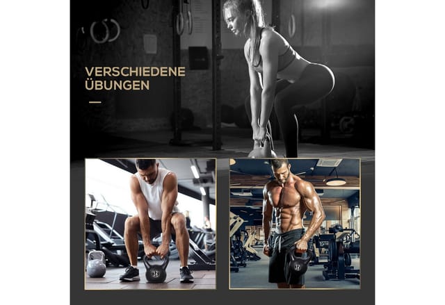 HOMCOM Kettlebell Kunststoff Sand Schwarz 27L x 21B x 31H cm