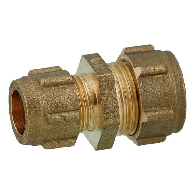 Kirchhoff Klemmfitting für CU-Rohr, Verbindungsstück, Messing, 15 x 12 mm