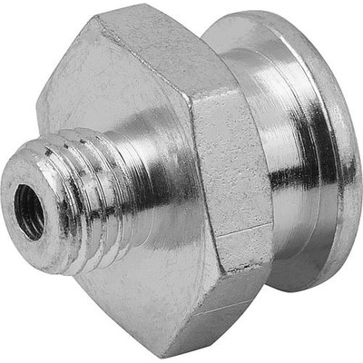 FLACHSCHMIERNIPPEL GERADE DIN3404 D=G1/8, D1=16, SECHSKANT SW=17, STAHL VERZINKT