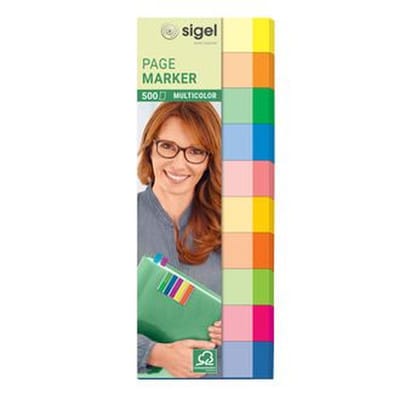 Haftmarker, 50x15mm, farbig sortiert, Pck=10x50Bl, HN682, multicolor