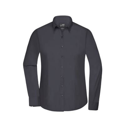 Damenbluse Poplin Langarm JN677, carbon, Größe XS