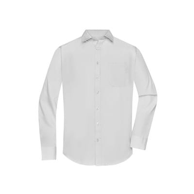 Herrenhemd Poplin Langarm JN678, hellgrau, Größe L