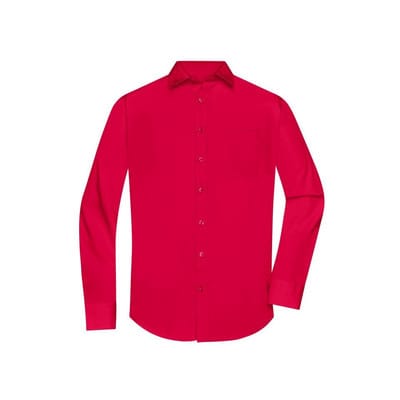 Herrenhemd Poplin Langarm JN678, rot, Größe 4XL