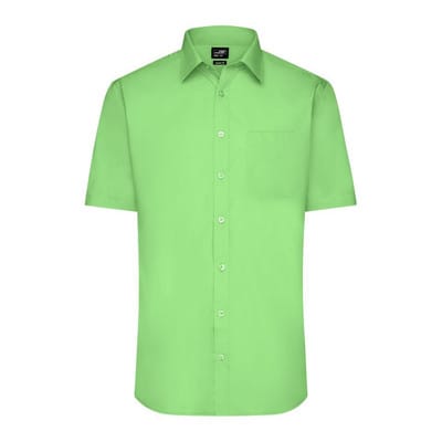 Herrenhemd Poplin Kurzarm JN680, lime-grün, Größe M