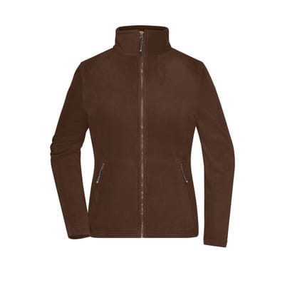 Damen Microfleece Jacke JN781, braun, Größe L