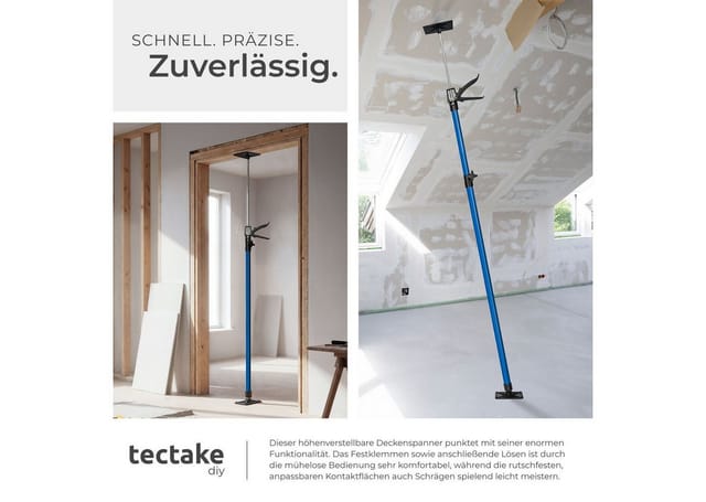 tectake Montageklemme 4er-Set Teleskopstützen, B: 7,00 cm, L: 18,00 cm, stufenlos höhenverstellbar