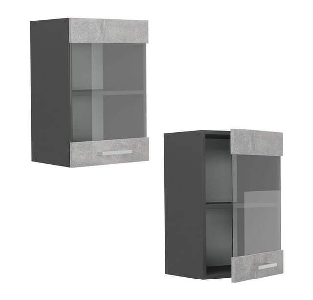 Vicco Glashängeschrank R-Line, Beton/Anthrazit, 40 cm (1-St)
