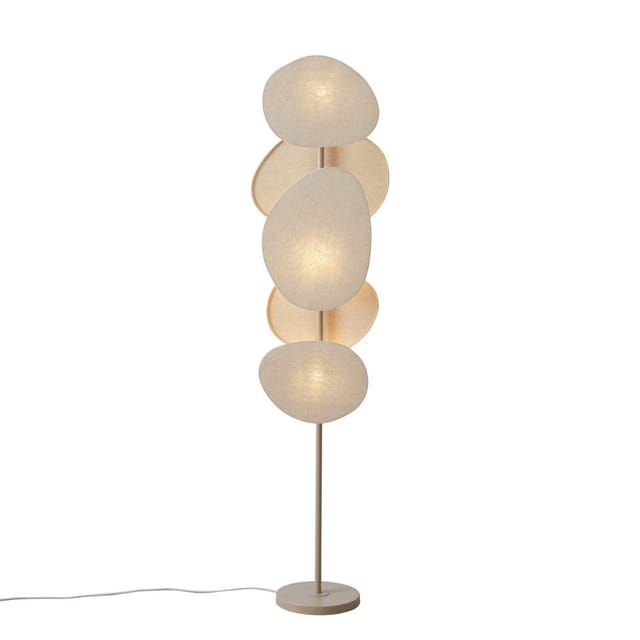 Qazqa Stehlampe Organica, ohne Leuchtmittel, Warmweiß, QAZQA Stehlampe, e27, Beige, Stahl, Japandi