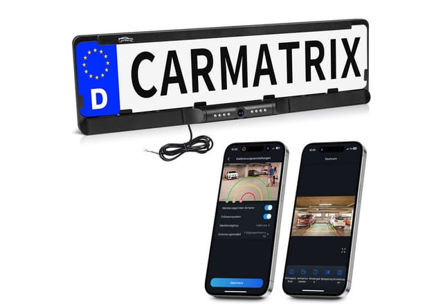 CARMATRIX Auto WLAN Rückfahrkamera KI Personenerkennung mit APP