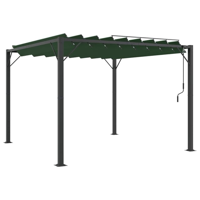 Gazebo Mit Lamellen-dach Grün 3 X 3 X 2,14 M Vidaxl