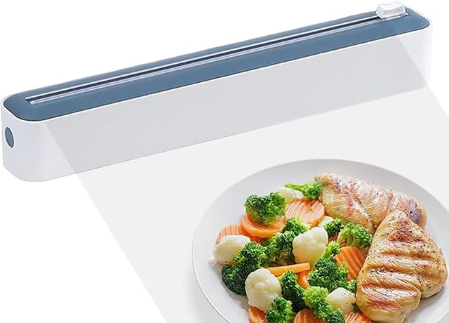 Odipie - Folienspender, Kunststofffolien-schneidbox, Aufbewahrung Von Aluminiumfolie Und Lebensmittelfolie, Kunststofffolienspender Mit Cutter, Lebensmittelfolienabwickler Für Die Küche (blau)