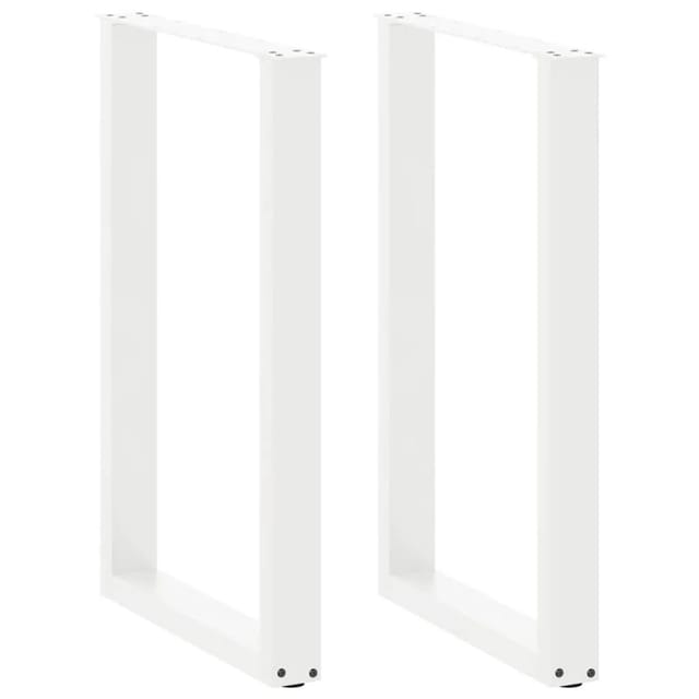 Bartischbeine U-form 2 Stk. Weiß 60x(90-91) Cm Stahl Vidaxl