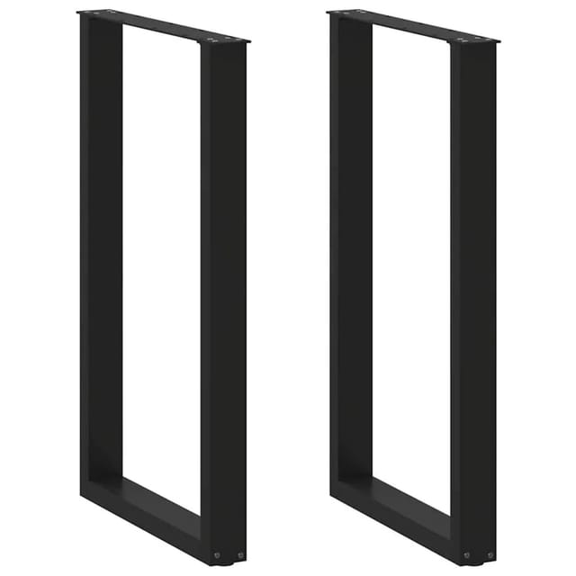 Vidaxl Couchtischbeine U-form 2 Stk. Schwarz 60x(100-101) Cm Stahl