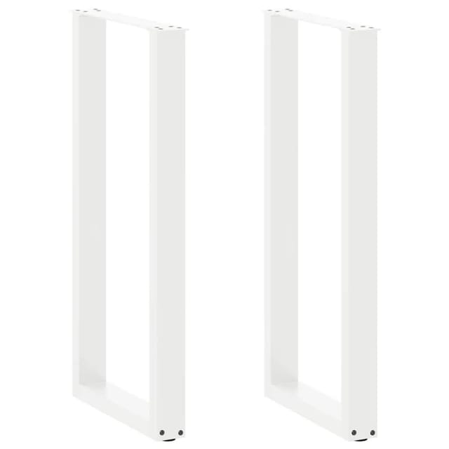 Bartischbeine U-form 2 Stk. Weiß 40x(100-101) Cm Stahl Vidaxl