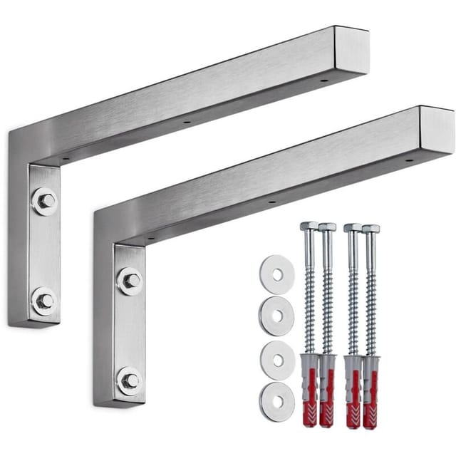 So-tech - Sotech Wandkonsole Regalkonsole Waschtischkonsole In L-form 400 X 150 X 30 Mm, Edelstahl Gebürstet, 2 Stück