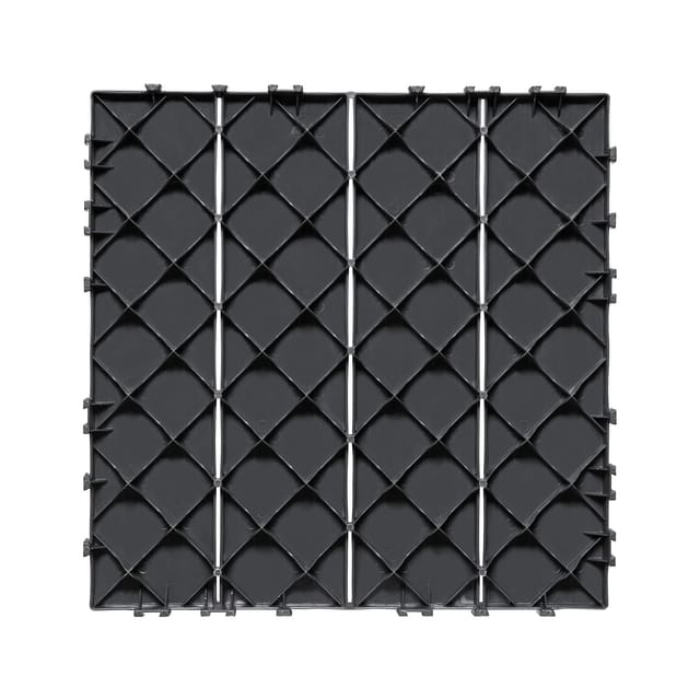 Mophorn Ineinandergreifende Terrassenfliesen, 36er-pack, 12 X 12 Zoll, 36 Quadratfuß. Wasserdichter Kunststoff-bodenbelag Für Jedes Wetter. Ideal Für Terrasse, Pool, Balkon Und Garten. Dunkelgrau