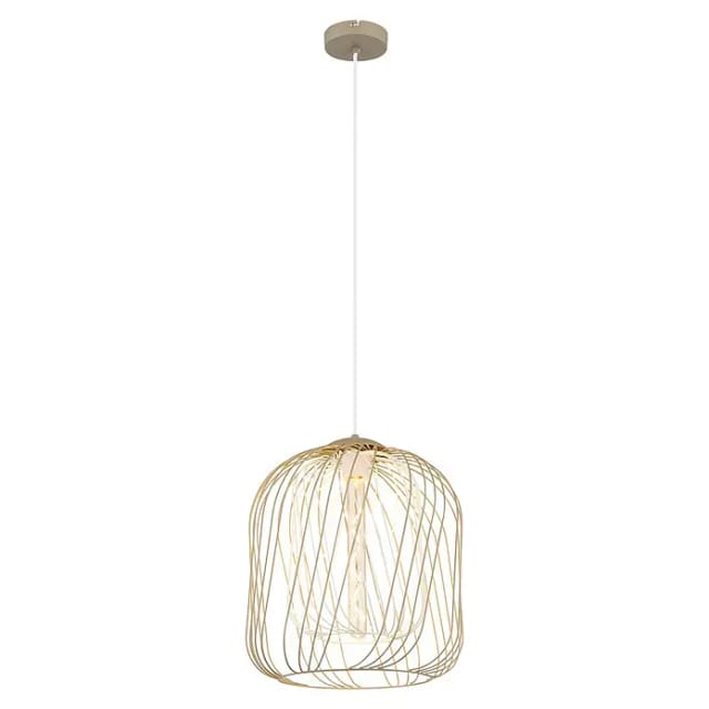 Globo Lighting - Pendelleuchte Hängelampe Deckenleuchte Esszimmerlampe Metall Sandfarben D 35 Cm