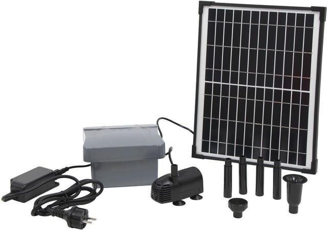 Pompe Fontaine - Ubbink - Solarmax 600 Accu Power Control - Durchfluss 700 L/h - Betrieb Tag/nacht