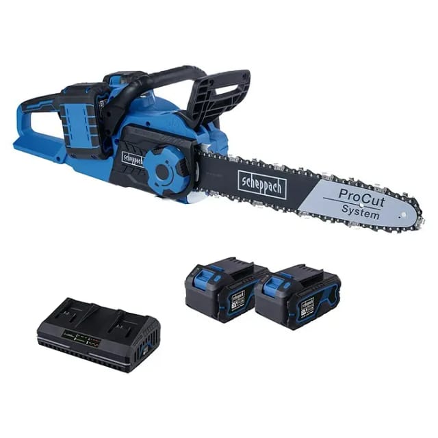 Akku-kettensäge Bc-cs355duo-x - Schnittlänge 33,5cm - Scheppach 20v Ixes + 2 Batterien 4ah + Doppel-ladegerät 4.5a