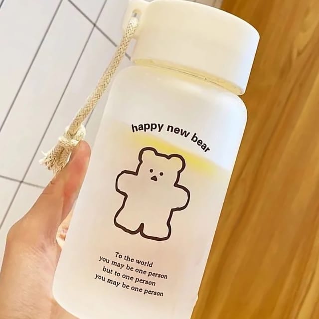 Niedliche Kinder-trinkflasche Mit Schwarzbär-motiv, Auslaufsicherer Griff, Geruchsneutral, Für Die Schule