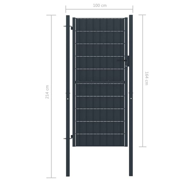 Zauntor Pvc Und Stahl 100x164 Cm Anthrazit Vidaxl