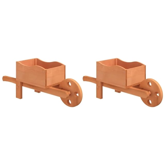 Vidaxl Pflanzgefäße Schubkarre-design 2 Stk. 47x15x19 Cm Massivholz