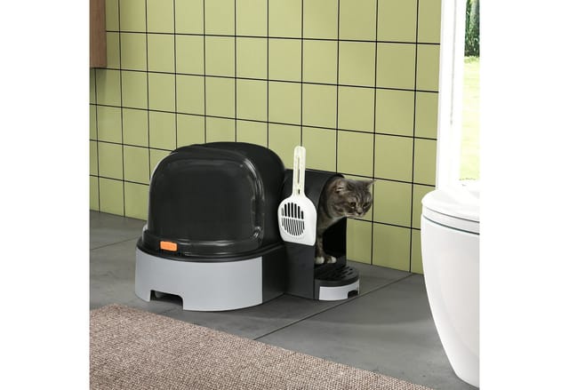 PawHut Katzentoilette, mit Schaufel, LxBxH: 52 x 60 x 42 cm - grau