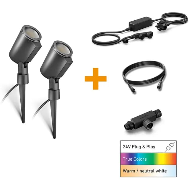 Steinel LED Strahler Spot Garten 24V Starter-Set warmweiß-neutralweiß anthrazit
