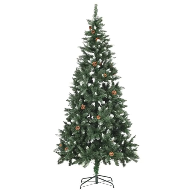 vidaXL Künstlicher Weihnachtsbaum mit LEDs Kiefernzapfen 210 cm