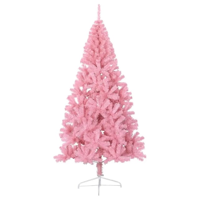 vidaXL Künstlicher Halb-Weihnachtsbaum mit Ständer Rosa 240 cm PVC