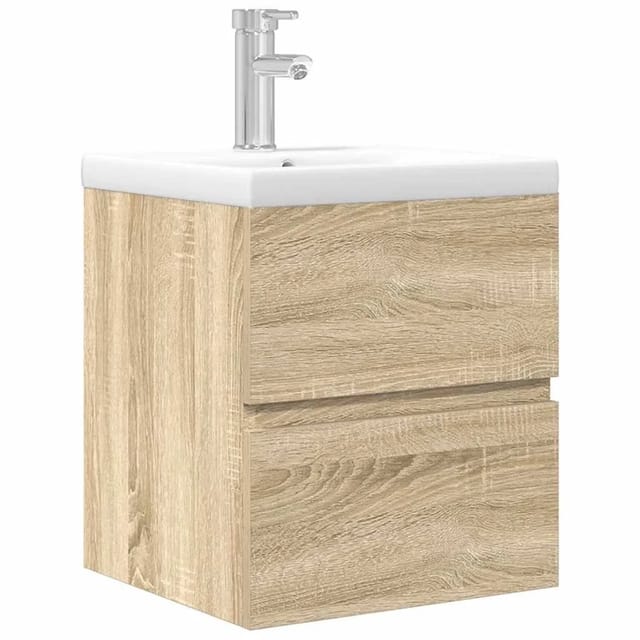 vidaXL 2-Tlg Badmöbel-Set Sonoma-Eiche Holzwerkstoff 3325038